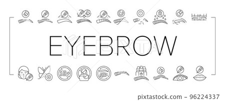 Eyebrow Tattoo Beauty Procedure Icons Set Vector . Eyebrow Tattoo Beauty Procedure Icons Set Vector . 96224337