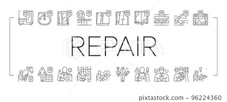 Repair Furniture And Building Icons Set Vector 96224360
