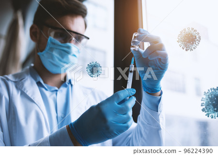 Medical science laboratory. Concept of virus and bacteria research 96224390