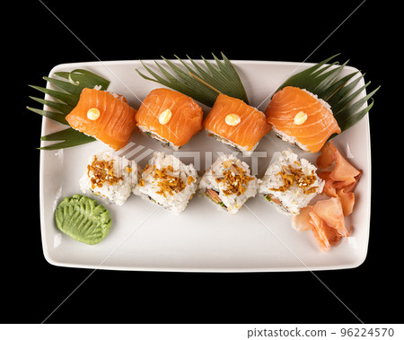 Overhead shot of Japanese sushi 96224570