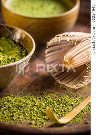Matcha with whisk and spoon Matcha with whisk and spoon 96224649