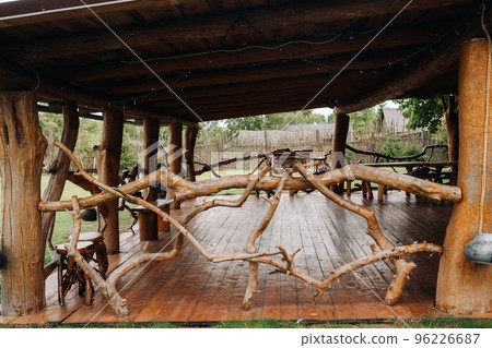Beautiful handmade decorative fence on the terrace Beautiful handmade decorative fence on the terrace 96226687