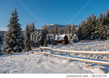 Winter woderland with chalet 96226739