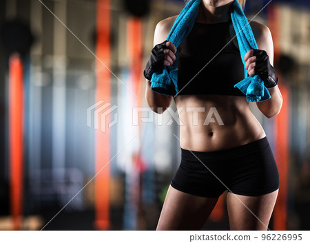 Woman after gym workout Woman after gym workout 96226995