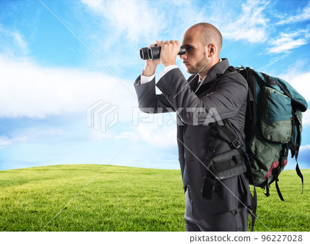 Businessman looking for new business Businessman looking for new business 96227028