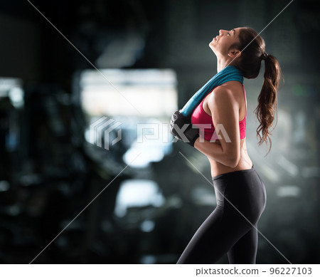 Woman after gym workout 96227103