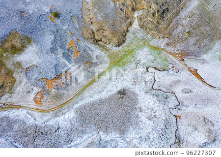 Aerial drone view of abstract natural winter pattern 96227307