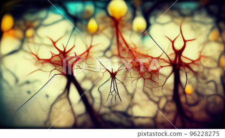 Neuron cells with light impulses 96228275