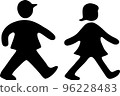 Pictogram vector of male and female children walking 96228483