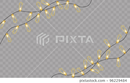Realistic Christmas garland on a transparent background. Realistic Christmas garland on a transparent background. 96229484