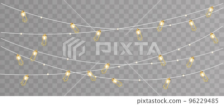 Realistic Christmas garland on a transparent background. 96229485