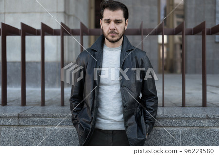 drooping middle-aged man without mood in a decadent mood depressed outside drooping middle-aged man without mood in a decadent mood depressed outside 96229580