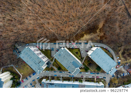 Drone view of urban environment, city expansion against nature 96229774