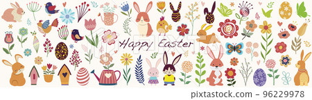 Easter illustration material set 96229978