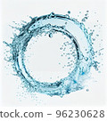 Cirle water splash of fresh water for package, advertising. Ecology concept. 96230628