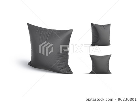 Blank black square pillow mockup stand, different views Blank black square pillow mockup stand, different views 96230801