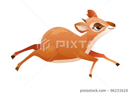 Running Brown Dik-dik as African Small Antelope with Horns Vector Illustration Running Brown Dik-dik as African Small Antelope with Horns Vector Illustration 96231628