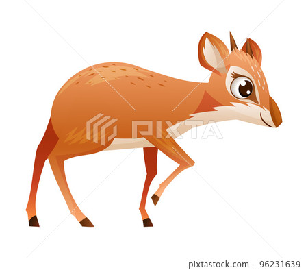 Walking Brown Dik-dik as African Small Antelope with Horns Vector Illustration Walking Brown Dik-dik as African Small Antelope with Horns Vector Illustration 96231639