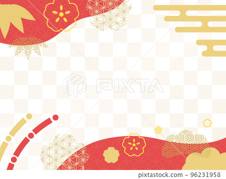New Year's background material, red pop frame 96231958