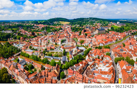 Bamberg old town aerial panoramic view 96232423