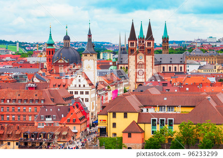 Wurzburg old town aerial view, Germany 96233299