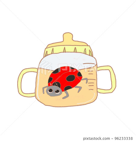 Baby feeding bottle with handle yellow ladybug 96233338
