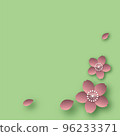 colored paper with dancing cherry blossoms 96233371