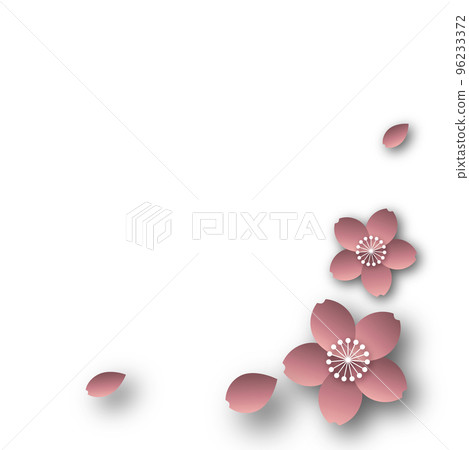 colored paper with dancing cherry blossoms 96233372