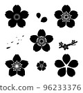 Black cherry blossom set - white background 96233376