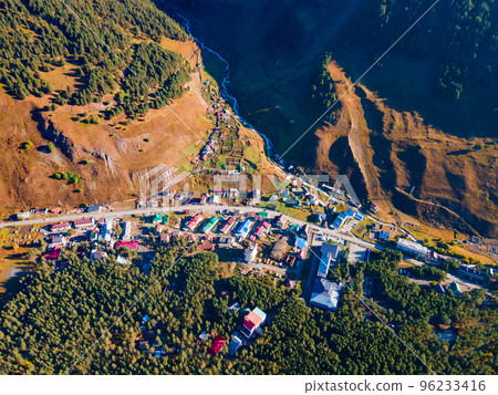 Terskol village aerial view, Elbrus region Terskol village aerial view, Elbrus region 96233416