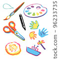 Fun craft, drawing watercolor illustration 96233735