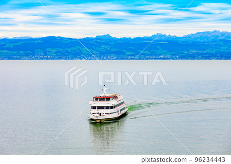 Tourist cruise boat on Lake Constance, Friedrichshafen Tourist cruise boat on Lake Constance, Friedrichshafen 96234443