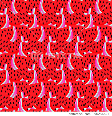 Abstract watermelon slices mosaic seamless pattern. Creative skin endless wallpaper. Abstract watermelon slices mosaic seamless pattern. Creative skin endless wallpaper. 96236825