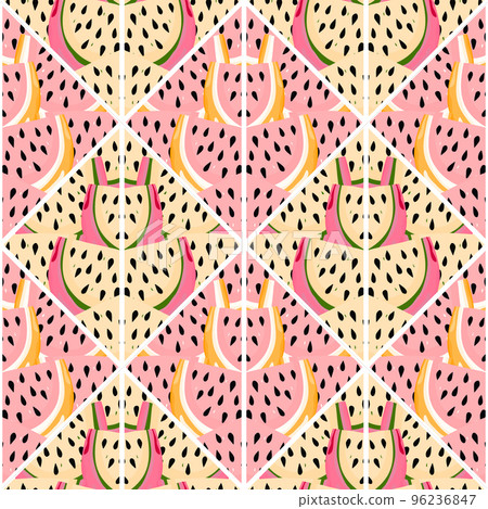 Creative skin endless wallpaper. Abstract watermelon slices mosaic seamless pattern. Creative skin endless wallpaper. Abstract watermelon slices mosaic seamless pattern. 96236847