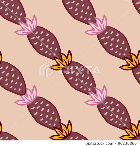 Hand drawn strawberries wallpaper.Doodle strawberry seamless pattern. Fruits backdrop. 96236866