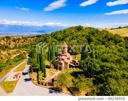 Ikalto Monastery aerial panoramic view, Georgia 96236916