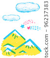 Landscape material with a mountain view 96237383