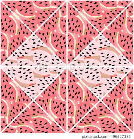 Creative skin endless wallpaper. Abstract watermelon slices mosaic seamless pattern. Creative skin endless wallpaper. Abstract watermelon slices mosaic seamless pattern. 96237385