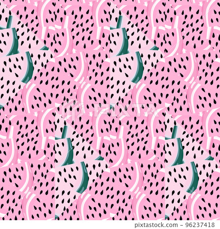 Abstract watermelon slices mosaic seamless pattern. Creative skin endless wallpaper. Abstract watermelon slices mosaic seamless pattern. Creative skin endless wallpaper. 96237418