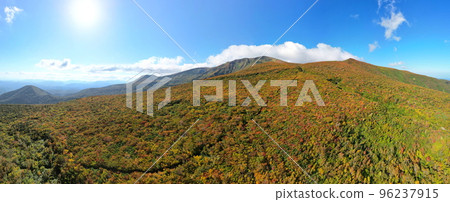 Autumn leaves of Mt. Kurikoma aerial view 96237915