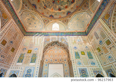 Kok Gumbaz Mosque ornament interior, Shahrisabz 96237963