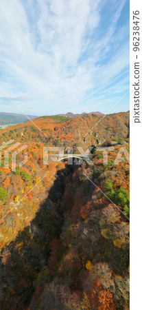 Naruko Gorge of autumn leaves aerial view 96238476