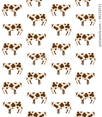 Vector seamless pattern of cow with cow print 96238541