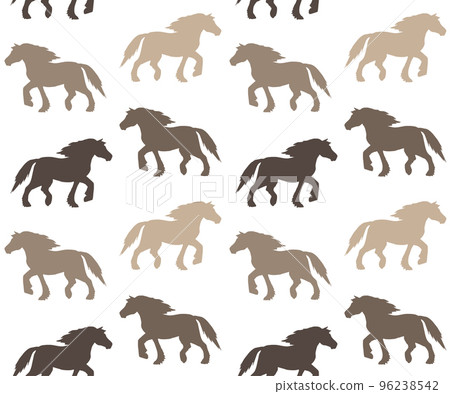 Vector seamless pattern of gypsy horse silhouette Vector seamless pattern of gypsy horse silhouette 96238542