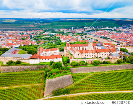 Marienberg Fortress aerial view in Wurzburg city 96238708