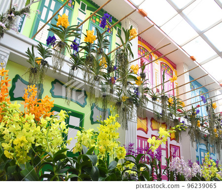 Peranakan architecture in Singapore at Gardens by the Bay Botanical Gardens Peranakan architecture in Singapore at Gardens by the Bay Botanical Gardens 96239065