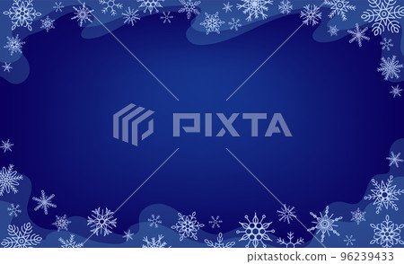 Elegant dark blue background with copyspace for card, certificate, invitation, flier, or banner design with hand drawn snowflakes Elegant dark blue background with copyspace for card, certificate, invitation, flier, or banner design with hand drawn snowflakes 96239433
