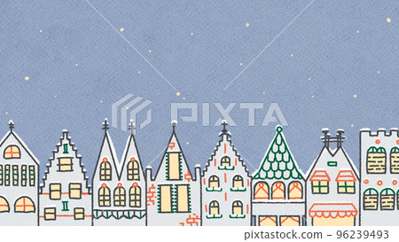 Background material of a snowy European-style cityscape Background material of a snowy European-style cityscape 96239493