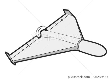 Loitering munition Shahed 136, kamikaze drone Geran-2 in flight, none-pilot suicide drone, vector 96239584