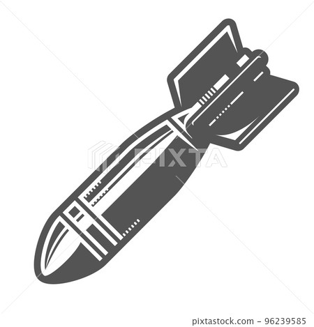 Air nuclear bomb, atomic rocket plane, bombshell in flight, vector 96239585
